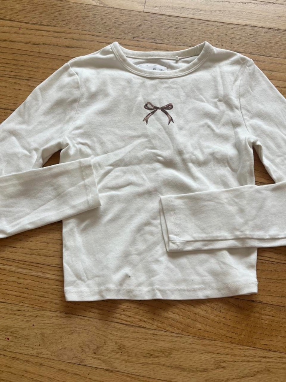 Lefties cute coquette white long sleeve top with bow